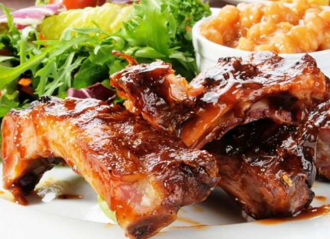 Говядина отборная, ребера, толстый край (ребра 6-9),  постное мясо , обжаренная