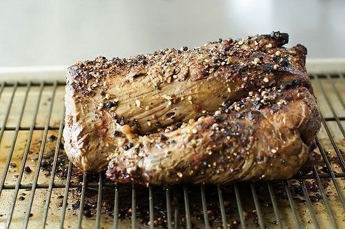 Говядина отборная, вырезка, мясо с жиром убранным до уровня 1/8", обжаренная