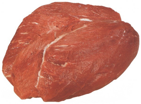 Говядина отборная, огузок, мясо с жиром убранным до уровня 0", сырая
