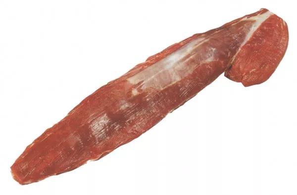 Говядина отборная, вырезка, мясо с жиром убранным до уровня 1/8", сырая