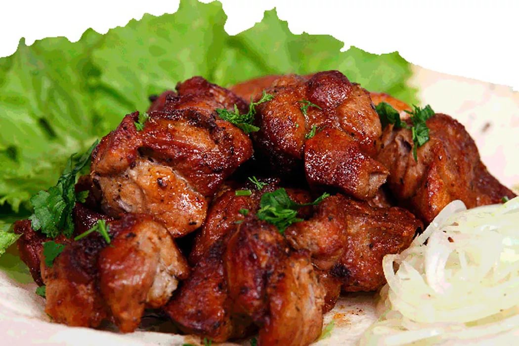 Говядина отборная, мякоть шейной части, постное мясо, обжаренная