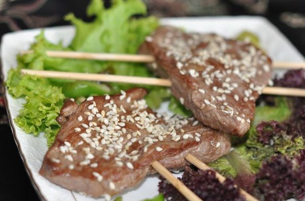 Говядина отборная, огузок, мясо с жиром убранным до уровня 0", обжаренная, мясо с жиром убранным до уровня 0", обжаренная